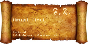 Hetyei Kitti névjegykártya